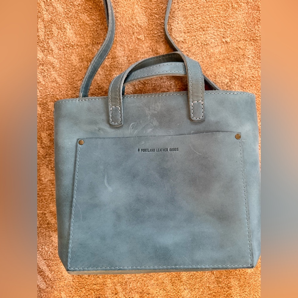 Portland Leather Mini Crossbody in Aqua - Picture 2 of 6